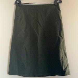 Olive Green Wool J. Crew Pencil Skirt